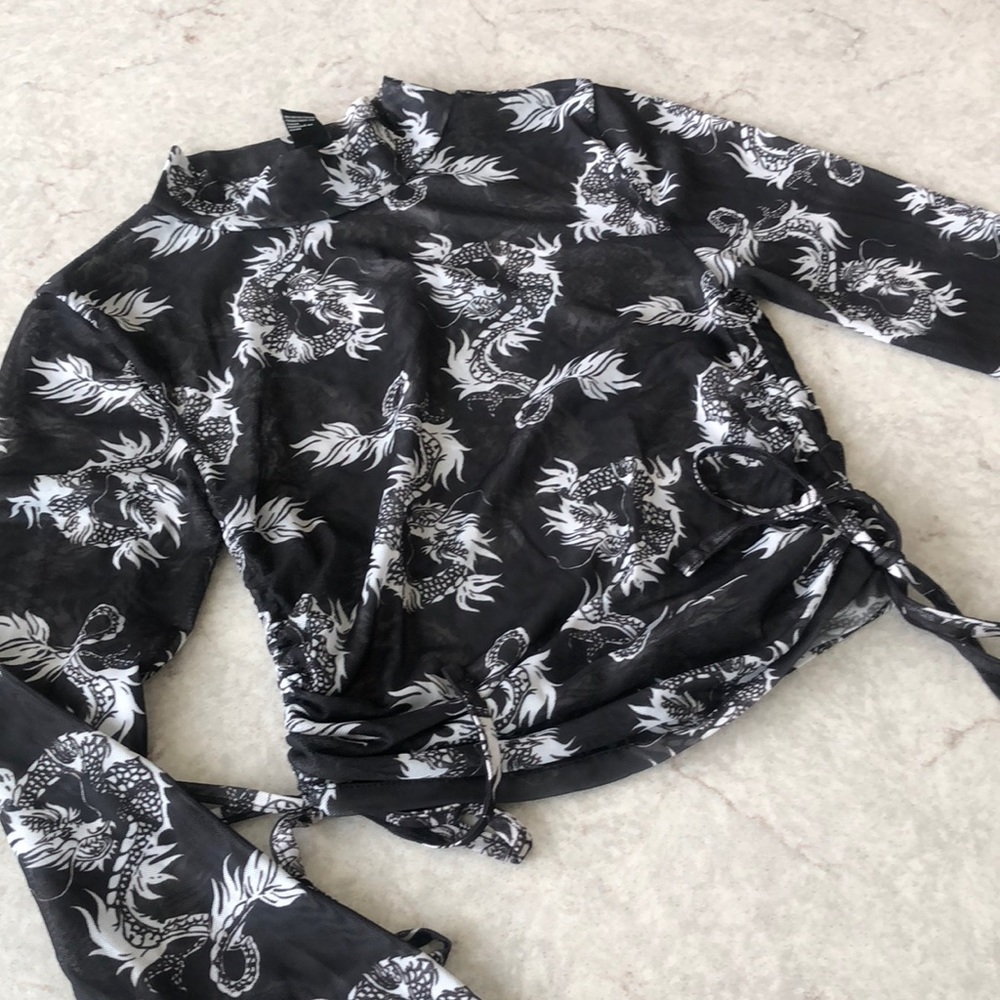 Dragon mesh croptop